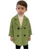He&Yingmin Toddler Children's Coat Boys Girls' Lapel Double Breasted Wool Blend Coat Baby Kids Trench Coat Jacket Outerwear view 1