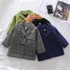 He&Yingmin Toddler Children's Coat Boys Girls' Lapel Double Breasted Wool Blend Coat Baby Kids Trench Coat Jacket Outerwear view 2