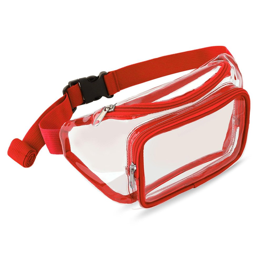 PVC transparent waist bag, outdoor fitness diagonal travel running storage bag 