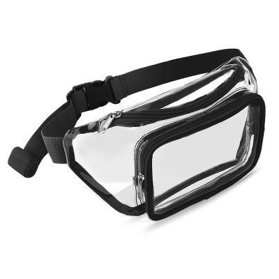 PVC transparent waist bag, outdoor fitness diagonal travel running storage bag 