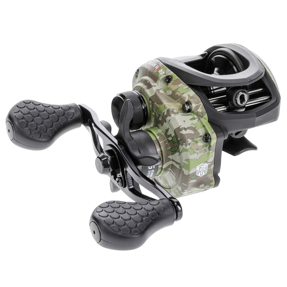 American Hero Camo 7.5:1 Left Hand Baitcast Reel