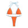 Womens Micro Beachwear Halter Bikinis Triangle Swimwear Sexy Brazilian Swimming Costume Beach Equipment Low Waist Bathers (US, Alpha, Medium, Regular, Regular, Orange) view 1