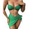Bandeau Bikinis with Skirt Women Low Waist Swimming Costume Beach Equipment Bathers Lady Swimsuit Sexy Micro Beachwear (US, Alpha, Small, Regular, Regular, Blue) view 1