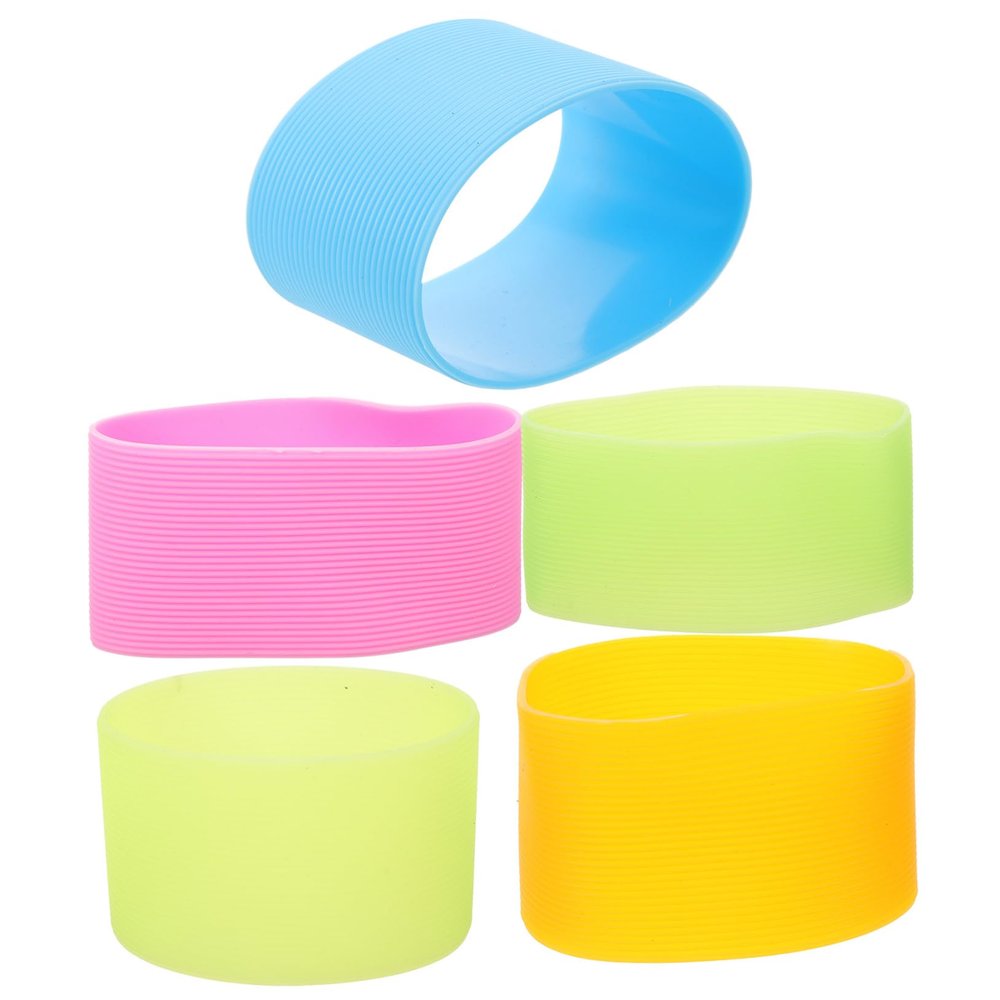 ABOOFAN 10pcs Silicone Cup Sleeve -Insulated Bottle Band Cover Non- Design for Glass and Cups High-Temperature for Daily Use