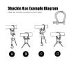 Screw Pin Anchor Shackle, 10Pcs 304 Stainless Steel D Hoop Shackle, Heavy Duty Bow Shape Load Clamp for Survival Rope view 4