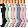 QUXIANG Copper Compression Socks for Women & Men Circulation (8 Pairs) - Best for Running Athletic Cycling - 15-20 mmHg (S/M,Multi 28) view 1