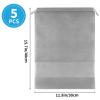Shoe Bags for Travel, 5 Pcs Large Gray Travel Shoe Bags for Packing, Non-Woven Drawstring Travel Shoe Storage Bag with Clear Window for Men and Women12.6" X 17.3"  view 2