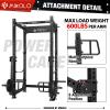Mikolo 3"x3" Power Cage, 2000lbs Power Cage, Multi-Function Power Rack, Commercial Squat Rack for Home Gym with 3x3 Attachment Set, Jammer Arm, Lever Arm, Lat Pulldown, Leg Extension and Curl view 3
