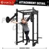 Mikolo 3"x3" Power Cage, 2000lbs Power Cage, Multi-Function Power Rack, Commercial Squat Rack for Home Gym with 3x3 Attachment Set, Jammer Arm, Lever Arm, Lat Pulldown, Leg Extension and Curl view 4