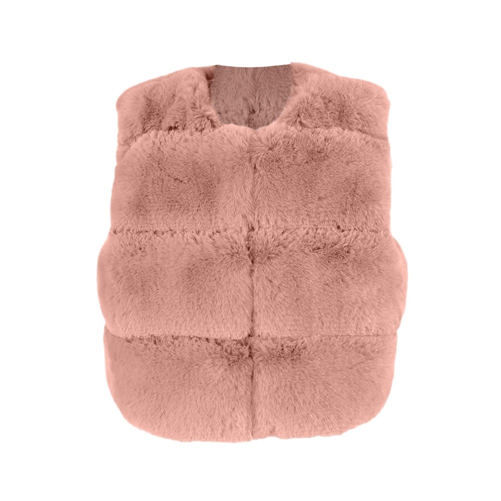 Baby Girls Toddler r Faux Coat Vest Winter Warm Causal Sleeveless Coat Waistcoat Vest (Pink, 1-2 Years)