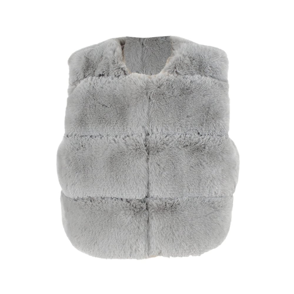 Baby Girls Toddler r Faux Coat Vest Winter Warm Causal Sleeveless Coat Waistcoat Vest (Grey, 3-4 Years)
