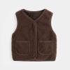 Girls Boys Faux Fur Vest Coat Sleeveless Plaid Zipper Jacket Cute Warm Winter Kids Clothes Fluffy Thick Outerwear view 3