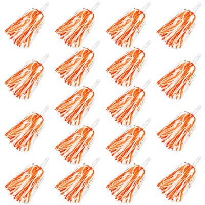18PCS Cheerleading Pom Poms Plastic Cheerleader Pom Poms for Sports Squads Dancing Party Football Basketball Spirit Sports Stage Performance Celebration (Orange and White)