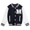 Icibgds Kids Baseball Jacket Letter Print Boys Girls Varsity Coat Casual Lightweight School Uniform With Button (Black-M,12 Years) view 3