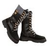 Ladmiple Ankle Boots For Women Low Heel Wide Width Women's Mid Calf Combat Riding Fashion Winter Boots Side Zipper Low Heel Motorcycle Military Biker Boots Dress Ankle Booties 2023 view 1