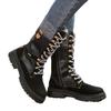Ladmiple Ankle Boots For Women Low Heel Wide Width Women's Mid Calf Combat Riding Fashion Winter Boots Side Zipper Low Heel Motorcycle Military Biker Boots Dress Ankle Booties 2023 view 2