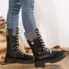 Ladmiple Ankle Boots For Women Low Heel Wide Width Women's Mid Calf Combat Riding Fashion Winter Boots Side Zipper Low Heel Motorcycle Military Biker Boots Dress Ankle Booties 2023 view 4