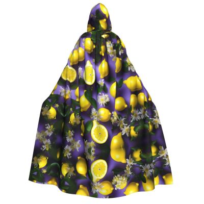 Lemon and Flowers Hooded Cloak Long for Christmas Halloween Cosplay Costumes 59inch