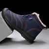 SECHRITE Winter Sneakers for Men Waterproof Booties Anti Slip Thickening Sneakers Outdoor Snow Boots Fur Lined Lace Up Insulated Rubber Winter Warm Sneakers Blue 43 view 4