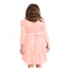 YOOJIA Kids Flower Girl Lace Chiffon Dress Long Sleeve High-Low Hem Junior Bridesmaid Dresses Proms Ball Gown Pink 8 Years view 2