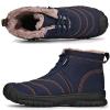 SECHRITE Winter Sneakers for Men Waterproof Booties Anti Slip Thickening Sneakers Outdoor Snow Boots Fur Lined Lace Up Insulated Rubber Winter Warm Sneakers Blue 46 view 2