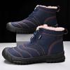 SECHRITE Winter Sneakers for Men Waterproof Booties Anti Slip Thickening Sneakers Outdoor Snow Boots Fur Lined Lace Up Insulated Rubber Winter Warm Sneakers Blue 46 view 3