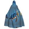 Blue Sea Turtle Pint Hooded Cloak Long for Christmas Halloween Cosplay Costumes 59inch view 1