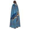 Blue Sea Turtle Pint Hooded Cloak Long for Christmas Halloween Cosplay Costumes 59inch view 4