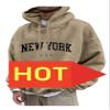 Men's Letter Graphic Print Hoodie Casual Long Sleeve Pullover Oversize New York Sweatshirt Pocket Drawstring Top Sweatshirts For Men Fall Clothes For Men Men'S Sweaters,(Camel,3XL) view 2
