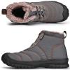 SECHRITE Winter Sneakers for Men Waterproof Booties Anti Slip Thickening Sneakers Outdoor Snow Boots Fur Lined Lace Up Insulated Rubber Winter Warm Sneakers Grey 41 view 2