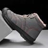 SECHRITE Winter Sneakers for Men Waterproof Booties Anti Slip Thickening Sneakers Outdoor Snow Boots Fur Lined Lace Up Insulated Rubber Winter Warm Sneakers Grey 41 view 4
