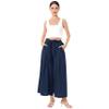 ABEWIP Flowy Pants for Women Elastic High Waist Casual Wide Leg Long Palazzo Linen Black Boho Pants with Pockets Blue XL view 2