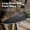 SENCUT GlideStrike Pocket Knife for EDC, Folding knife with Thumb Hole Openning, Textural Coarse G10 Handle with Deep Pocket Clip, Ideal Gift for Men Women S23018-3 (OD Green) view 2