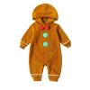 Adobabirl Baby Gingerbread Costume Boy Girl Christmas Outfit Gingerbread Onesie Footies Romper with Hat Cute Cosplay Outfit (Hoodie Gingerbread Costume,3-6 Months) view 1