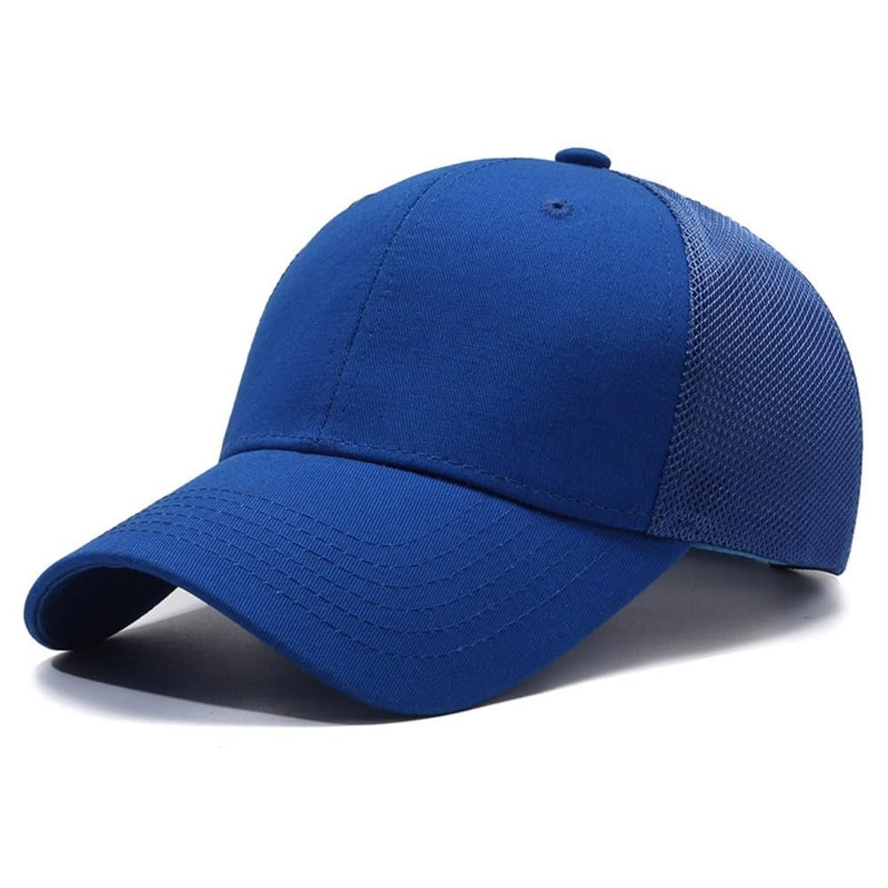 2pcs New Men's All-in-one Breathable Solid Color Baseball Cap Ladies Outdoor Sports Sun Protection Duck Tongue (Blue)