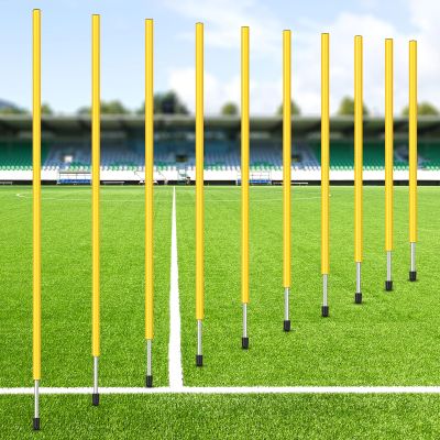 Blulu 30 Pcs Training Agility Poles 5ft Forza Slalom Adjustable Soccer Training Poles Agility Training Equipment Soccer Training Sticks for Football Sport Soccer Speed Training (Yellow)