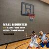 44in Wall Mounted Basketball Hoop Indoor,Basketball Hoop with Shatter Proof Backboard, Durable Rim and All-Weather Net for Indoor and Outdoor Use view 4