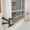 HamoM Ballet Barre Double Layer Wall Mounted Metal Ballet Pole, Adult and Children's Leg Press Fitness Fixed Extension Bar, Load 500kg (Color : Black, Size : 1M/3.3FT) view 2