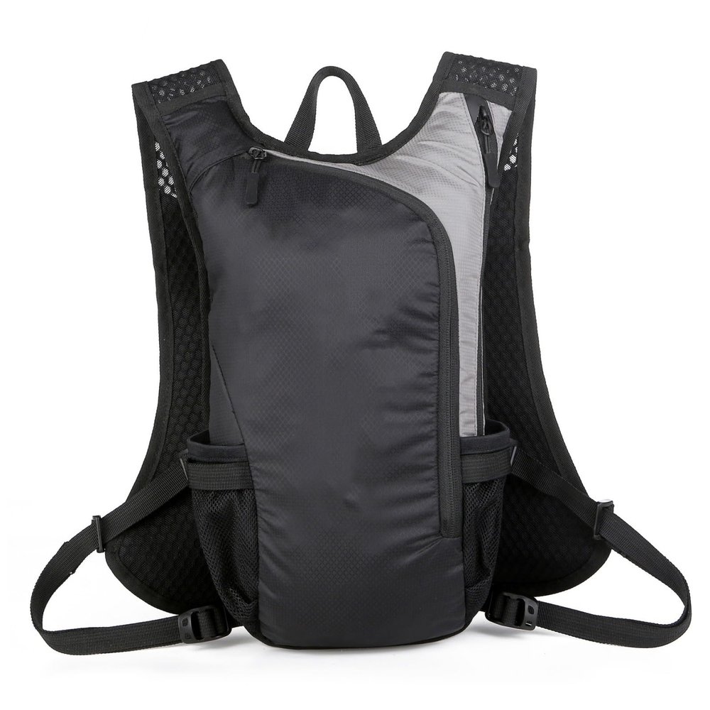 Hydration BackpackHydration Pack for Running WomenSafety Reflective Sports BackpackLightweight Hydration Vest with Water Bladder for Trail Running & Cycling (Black)