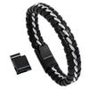 YLYYJ St. Benedict Crucifix Bracelet, 8'' / 8.8'', Handmade Religious Jewelry for Men, Cuff Bracelet with Exorcism Design, Stainless Steel, Black view 4
