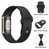 Meliya Band Compatible with Fitbit Charge 6 Bands Women Men, Soft Silicone Adjustable Waterproof Sport Replacement Wristbands Strap for Fitbit Charge 6 Fitness Tracker (Black) view 3