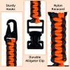 MELOTOUGH Tactical Glove Clip Braided Paracord Work Glove Holder Clip for Tactical Backpack, Tool Belt, Outdoor Accessary (Orange 2pcs + Camo 2pcs) view 2