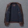 Couro Hide Men's leather jacket bomber cowhide coat Classic vintage leather cloth natural for men (US, Alpha, Small, Regular, Regular, Brown) view 4
