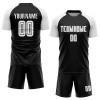 Custom Soccer Jerseys Sets Black White Personalized Uniforms for Unisex Youth Adults with Team Name Number Print, Design Your Own Football T-Shirts and Shorts Sports Outfit view 1