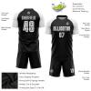 Custom Soccer Jerseys Sets Black White Personalized Uniforms for Unisex Youth Adults with Team Name Number Print, Design Your Own Football T-Shirts and Shorts Sports Outfit view 3