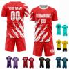 Custom Soccer Jerseys Red White for Youth Boys Girls Men Women Personalized Football T-Shirts and Shorts Sets Design Team Outfit Print Your Own Number Name Logo view 1