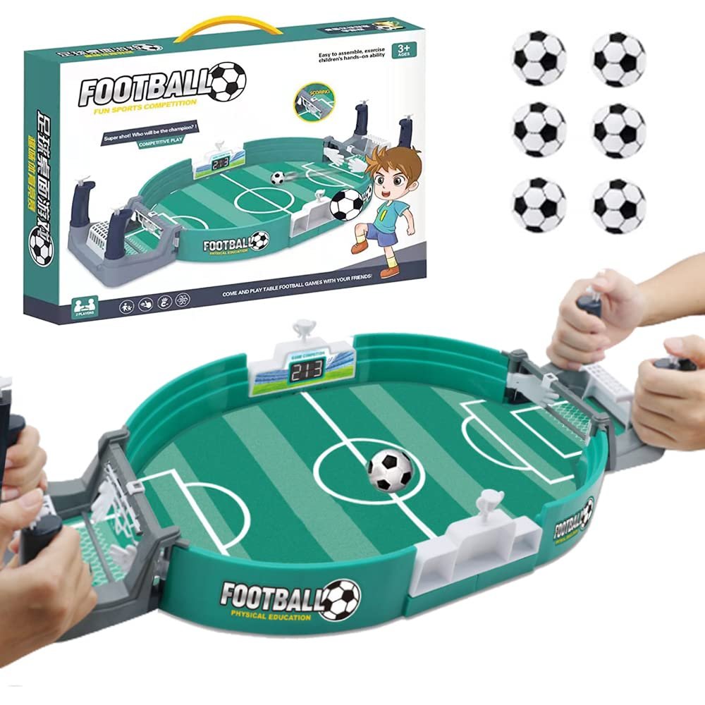 Football Table Interactive Game, Mini Tabletop Football Pinball Game, Tabletop Football Soccer Pinball for Indoor Game Room, Child Interactive Table Foosball Sport Board Game for Kids Adults (Medium)