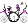 2 Piston Mountain Bike Hydraulic Brakes With 160mm Rotors Left Front 800mm Right Rear 1400mm Bike Hydraulic Disc Brakes Aluminum Alloy Hydraulic Brake Set (Color : Purple) view 1