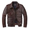 Couro Hide Men's leather jacket cowhide (US, Alpha, X-Large, Regular, Regular, Brown) view 1