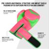 Exxact Sports Knockout Youth Boxing Gloves for Kids (3-15 Years) with Padded Protection and Wrist Support, Durable Engineered Leather Kids Boxing Gloves for Sparring (Pink/Green, 6 OZ) view 3